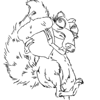 A coloring page of ice age